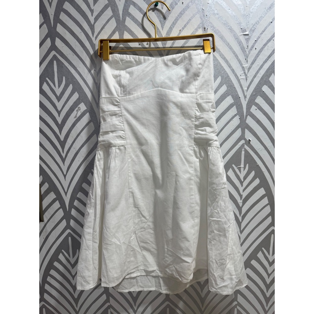 Princess Polly White Strapless Sibille Mini Dress Sweetheart Smocked Ruched US 8 - Picture 2 of 7